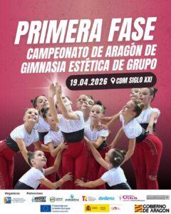 Cartel de 1º Fase del Campeonato de Aragón de Gimnasia Estética de Grupo